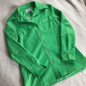Vintage 70s Jan Celeste Green Button Down Shirt